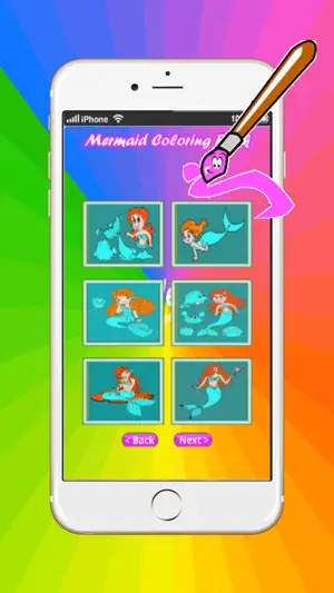 游戏人鱼公主着色书艺术垫：为小孩容易涂装